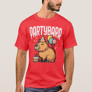 Rolig Capybara Födelsedagsfest Djur vin T Shirt