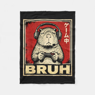 Rolig Capybara Gamer Bruh Grafisk T-Shirt Män Pojk Fleecefilt