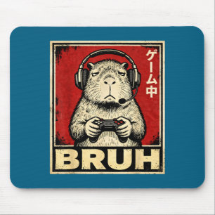 Rolig Capybara Gamer Bruh Grafisk T-Shirt Män Pojk Musmatta