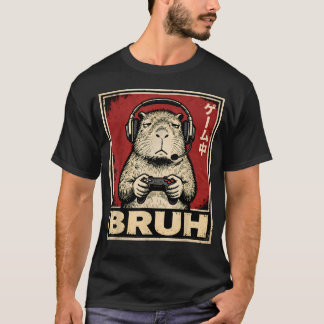 Rolig Capybara Gamer Bruh Män Pojkar ns T Shirt