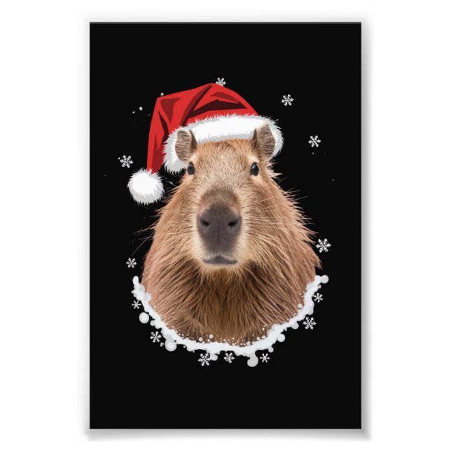 Rolig Capybara Jul  Fototryck (Framsidan)