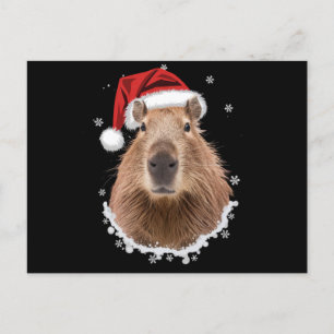 Rolig Capybara jul Vykort