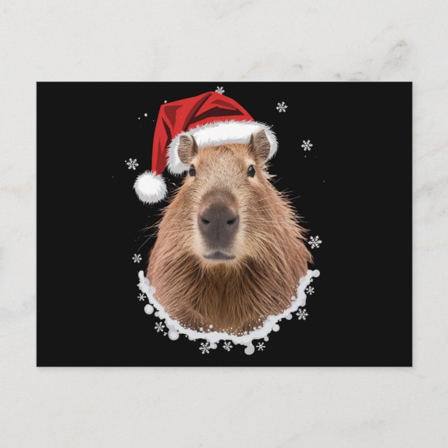 Rolig Capybara jul  Vykort (Framsida)
