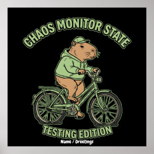 Rolig Capybara Kaos Monitor Status Testutgåva Poster