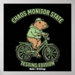 Rolig Capybara Kaos Monitor Status Testutgåva Poster