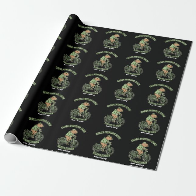 Rolig Capybara Kaos Monitor Status Testutgåva Presentpapper (Utrullad)