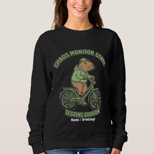 Rolig Capybara Kaos Monitor Status Testutgåva T Shirt (Framsida)