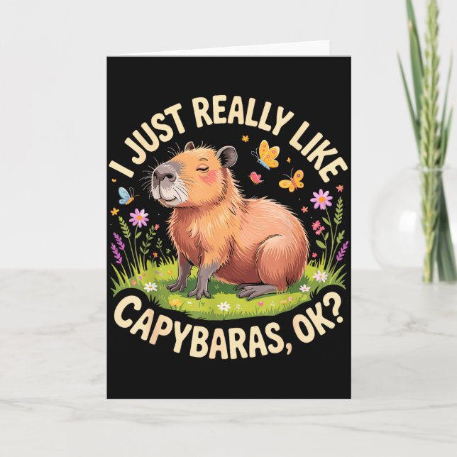 Rolig Capybara-konst För Män Kvinnor Barn Capy Gna Kort (Framsida)