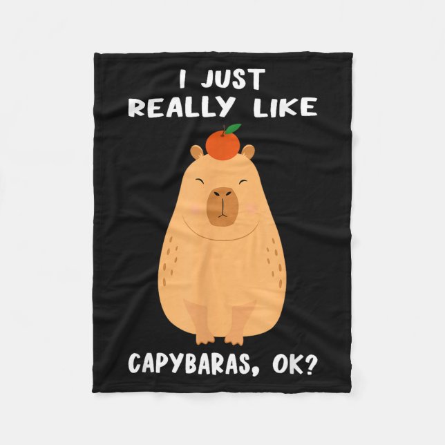 Rolig Capybara-konst för män kvinnor barn Gnagare  Fleecefilt (Framsidan)