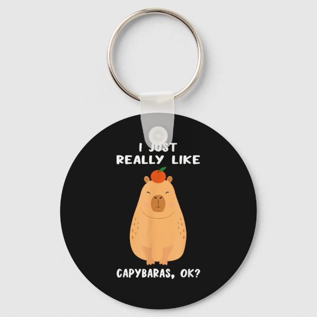 Rolig Capybara-konst för män Kvinnor Barn Gnagare  Nyckelring (Framsida)