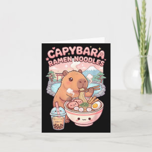 Rolig Capybara Nudel Ramen Kawaii Capybara Äter Kort