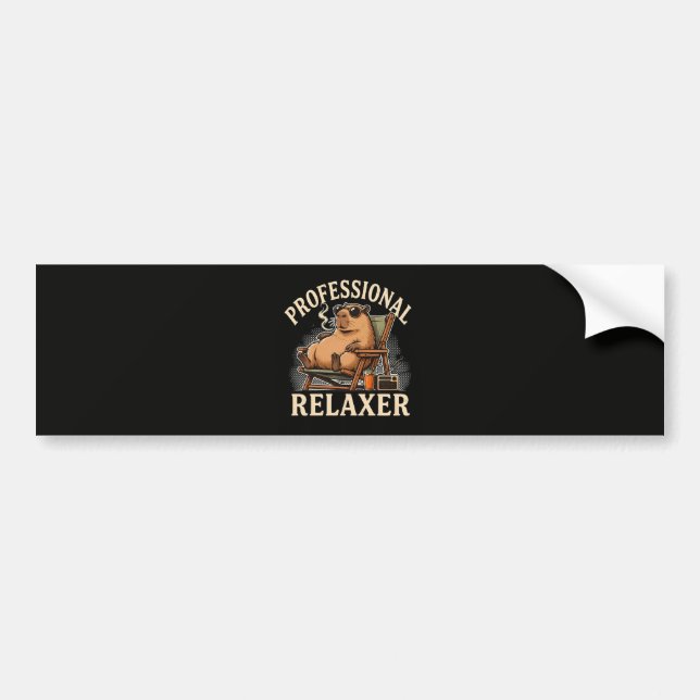 Rolig Capybara Professionell Avslappnare Bildekal (Framsidan)