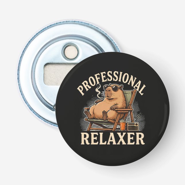 Rolig Capybara Professionell Avslappnare Flasköppnare (Framsidan)
