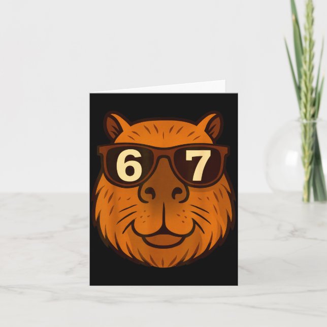 Rolig Capybara Singlar 67 Sex Sju Meme  Kort (Framsida)