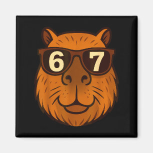 Rolig Capybara Singlar 67 Sex Sju Meme Magnet