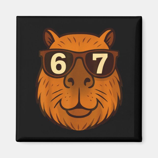 Rolig Capybara Singlar 67 Sex Sju Meme  Magnet (Framsidan)