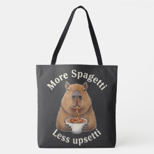 Rolig Capybara Spaghetti Puns - Mer Spaghetti Mind Tygkasse