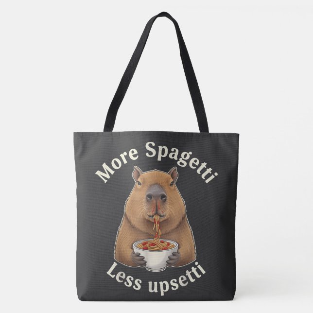 Rolig Capybara Spaghetti Puns - Mer Spaghetti Mind Tygkasse (Framsida)
