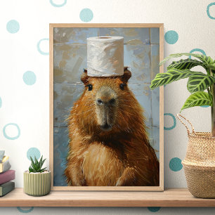 Rolig Capybara Toalettpapper Affisch