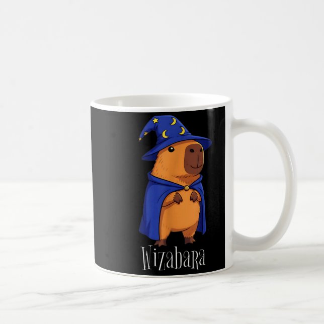 Rolig Capybara Trollkarlsdräkt Wizabara Grafisk Ba Kaffemugg (Höger)