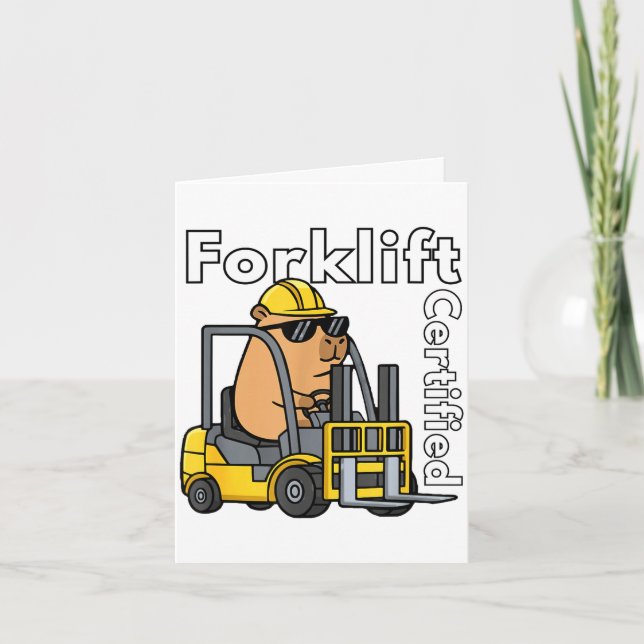 Rolig capybara truckförare certifierad operatör me kort (Framsida)