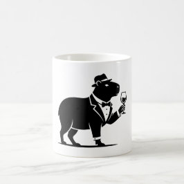Rolig Capybara Vinglas Minimalistisk Modern Kaffemugg
