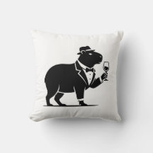 Rolig Capybara Vinglas Minimalistisk Modern