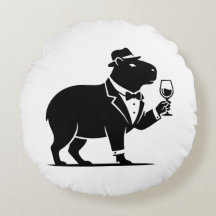 Rolig Capybara Vinglas Minimalistisk Modern