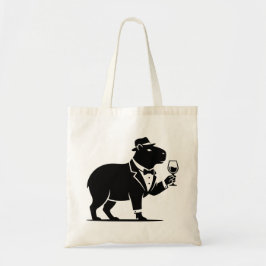 Rolig Capybara Vinglas Minimalistisk Modern Tygkasse