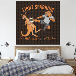 Rolig Capybara vs Kangaroo Lätt Sparring MMA Meme Canvastryck