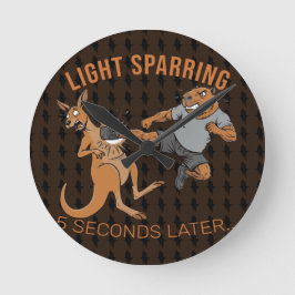 Rolig Capybara vs Kangaroo Lätt Sparring MMA Meme Rund Klocka