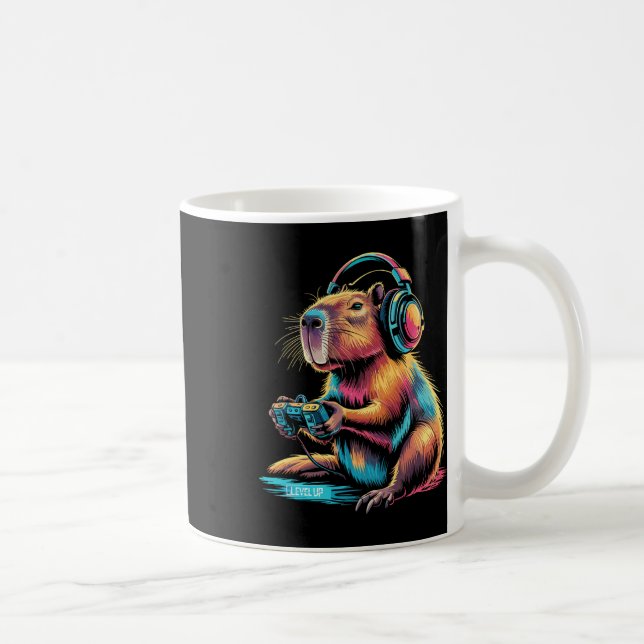 Rolig Capyra Videospelare Capyra  Kaffemugg (Höger)