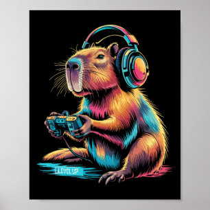 Rolig Capyra Videospelare Capyra Poster