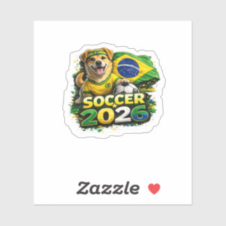 🇧🇷🐶 Rolig Caramelo Vira Lata Fotboll Sticker Klistermärken