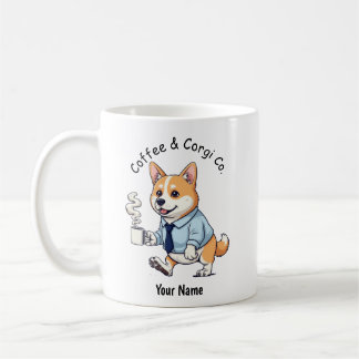 Rolig Cardigan Welsh Corgi Affärsdräkt Kaffe Kaffemugg