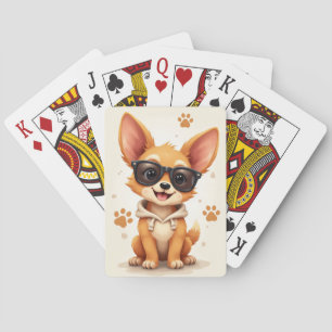 Rolig Carolina Dog Kawaii Hund Casinokort