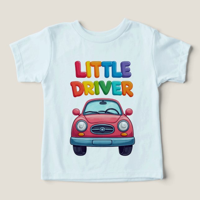 🎈 Rolig Cartoonbil För Små Förare 🚗 T Shirt (Design Framsida)