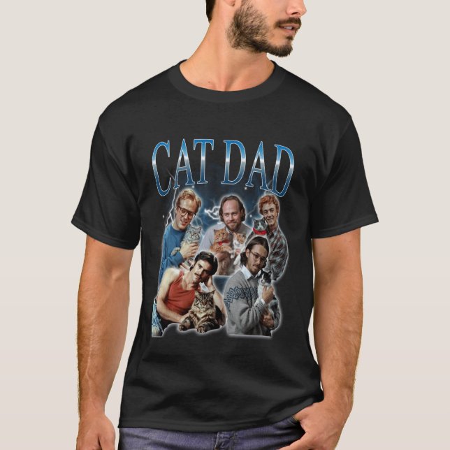 Rolig Cat Dad Gen Z Tacksam Meme Bootleg T Shirt (Framsida)