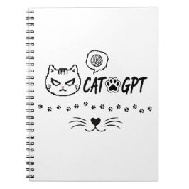 Rolig CAT GPT AI Pixel Katt / Rolig Katt Tech Cita Anteckningsbok