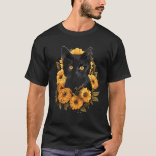 rolig Cat Mom Sunflower Cat Älskare grafiska katte T Shirt