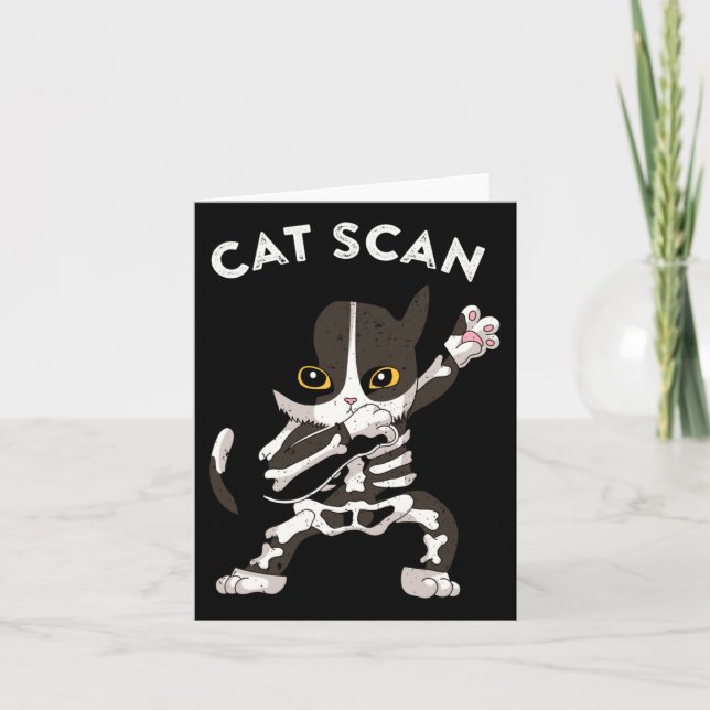 Rolig Cat Scan Ct Scan Katt Röntgen Pun Meme Rad T Kort (Framsida)