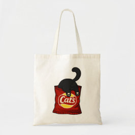 Rolig Cat Snack Älskare Toteväska Söt Katt Tygkasse