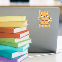 Rolig Cat Tecknad Bärbar Dator Anteckningsbok