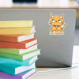 Rolig Cat Tecknad Bärbar Dator Anteckningsbok Klistermärken