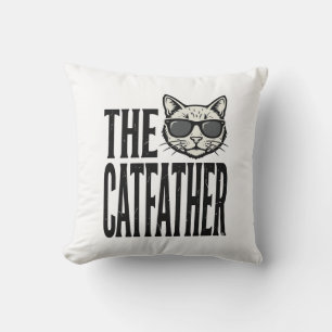 Rolig Catfather Vintage Katt Citat Grafisk Tröja_1 Kudde