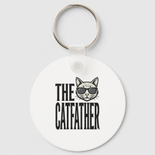 Rolig Catfather Vintage Katt Citat Grafisk Tröja_1 Nyckelring