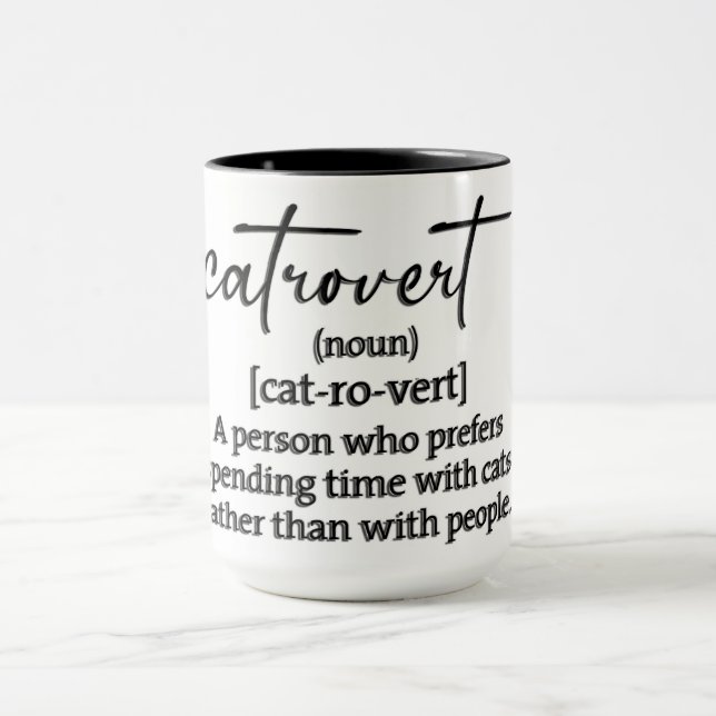 Rolig Catrovert Definition Mugg (Center)