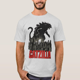 Rolig Catzilla Katt Monster T-Shirt