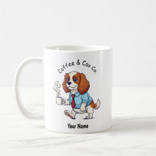 Rolig Cavalier King Charles Affärskostym Kaffe Kaffemugg