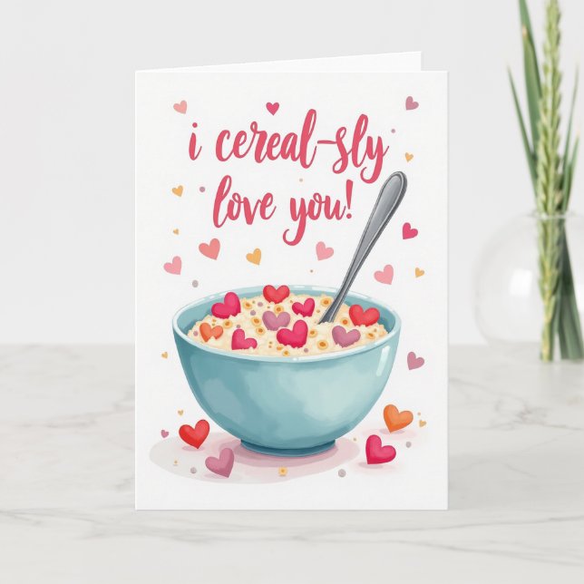 Rolig Cereal Kärlek Puns-kort Kort (Framsida)